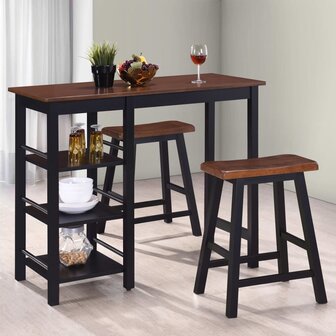 3-delige Barset MDF zwart 1