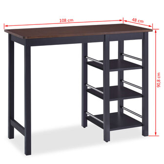 3-delige Barset MDF zwart 8