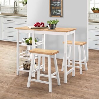 3-delige Barset MDF wit 1