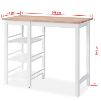 3-delige Barset MDF wit 8
