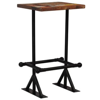 3-delige Barset massief gerecycled hout meerkleurig 2