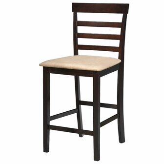 Bartafel met 4 barstoelen set hout bruin 3