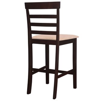 Bartafel met 4 barstoelen set hout bruin 6
