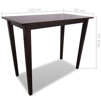 Bartafel met 4 barstoelen set hout bruin 8