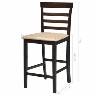 Bartafel met 4 barstoelen set hout bruin 9