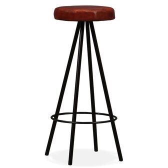 Barset massief gerecycled hout en echt leer 3-delig 9