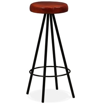 Barset massief gerecycled hout en echt leer 3-delig 11