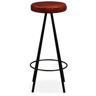 Barset massief gerecycled hout en echt leer 3-delig 12