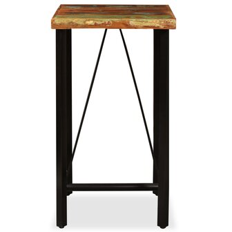 Barset massief gerecycled hout, echt leer en canvas 3-delig 3