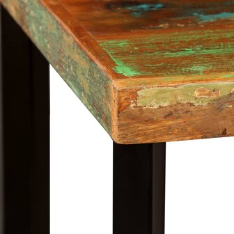 Barset massief gerecycled hout, echt leer en canvas 3-delig 4