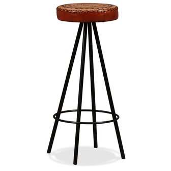 Barset massief gerecycled hout, echt leer en canvas 3-delig 9
