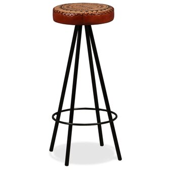 Barset massief gerecycled hout, echt leer en canvas 3-delig 10