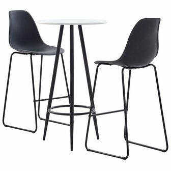 3-delige Barset kunststof zwart 1