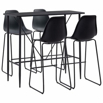 5-delige Barset kunststof zwart 1