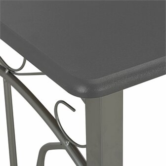 3-delige Barset hout en staal antraciet 5