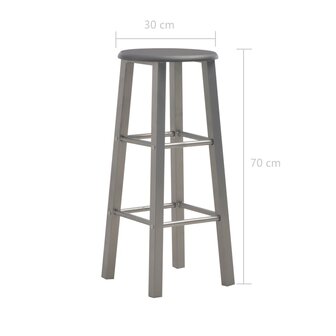3-delige Barset hout en staal antraciet 11