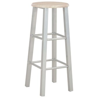 3-delige Barset hout en staal 6