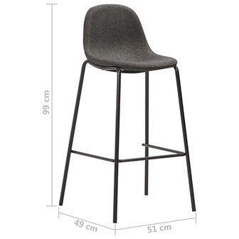 3-delige Barset stof donkergrijs 11