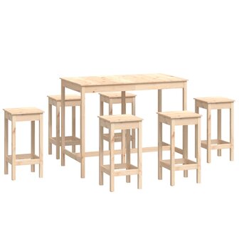 7-delige Barset massief grenenhout 2