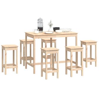 7-delige Barset massief grenenhout 6