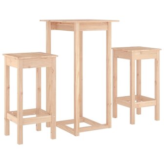 3-delige Barset massief grenenhout 2