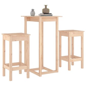 3-delige Barset massief grenenhout 4
