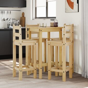 5-delige Barset massief grenenhout 1
