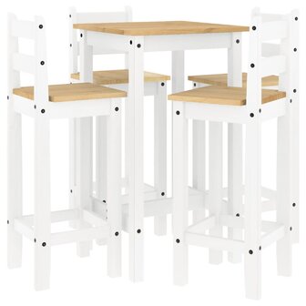 5-delige Barset massief grenenhout wit 2