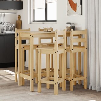 5-delige Barset massief grenenhout 1