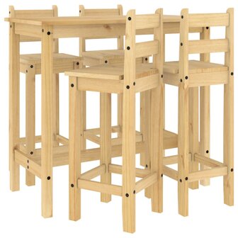 5-delige Barset massief grenenhout 2
