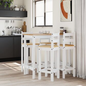 5-delige Barset massief grenenhout wit 3