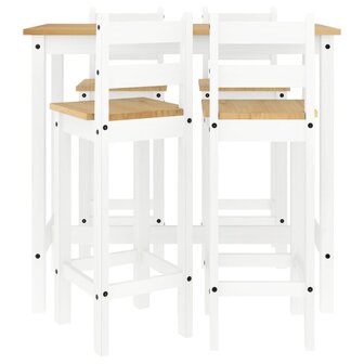 5-delige Barset massief grenenhout wit 4