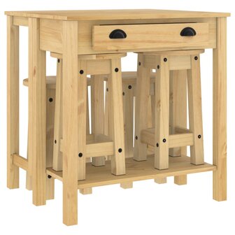 5-delige Barset massief grenenhout 2