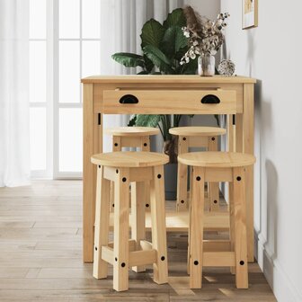 5-delige Barset massief grenenhout 3