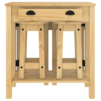 5-delige Barset massief grenenhout 5
