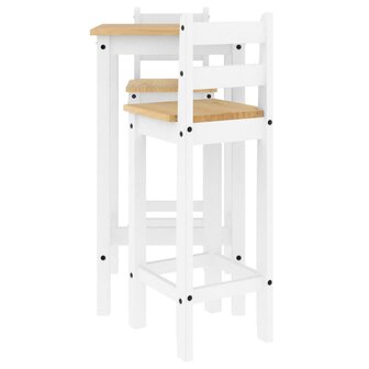 3-delige Barset massief grenenhout wit 4