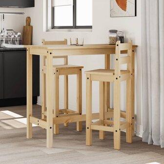 3-delige Barset massief grenenhout 1