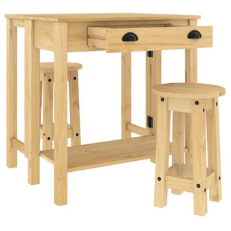 3-delige Barset massief grenenhout 5