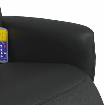 Massagestoel verstelbaar met voetensteun kunstleer zwart 8
