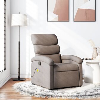 Massagestoel verstelbaar stof taupe 1