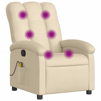 Massagestoel verstelbaar stof cr&egrave;mekleurig 2