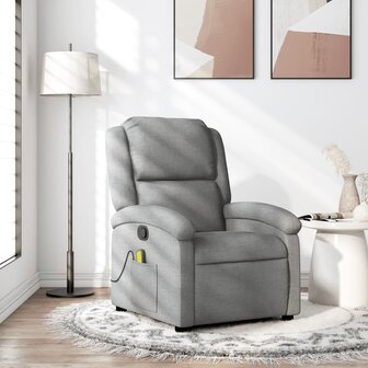 Massagestoel verstelbaar stof lichtgrijs 1