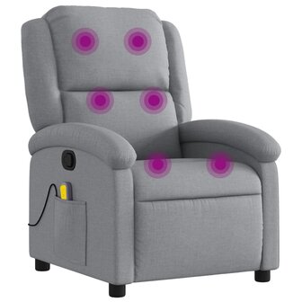 Massagestoel verstelbaar stof lichtgrijs 2