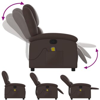 Massagestoel verstelbaar kunstleer bruin 7