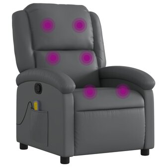 Massagestoel verstelbaar kunstleer grijs 2