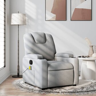 Massagestoel verstelbaar stof lichtgrijs 1