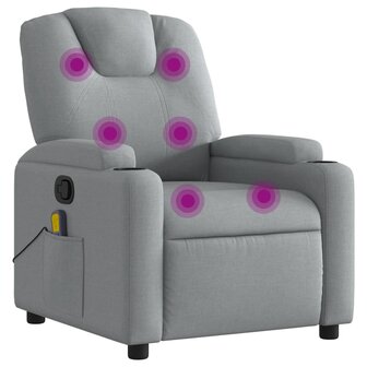 Massagestoel verstelbaar stof lichtgrijs 2