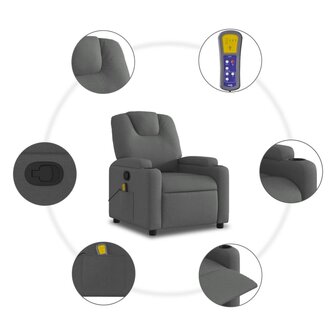 Massagestoel verstelbaar stof donkergrijs 8
