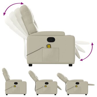 Massagestoel verstelbaar kunstleer cr&egrave;me 5