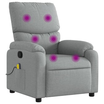 Massagestoel verstelbaar stof lichtgrijs 2
